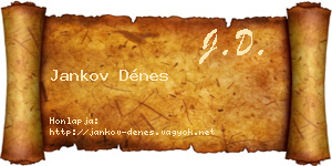 Jankov Dénes névjegykártya