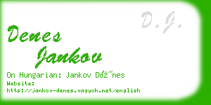 denes jankov business card